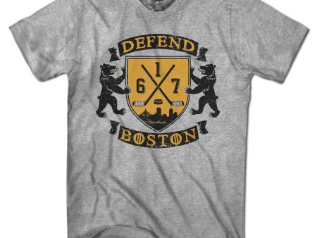 Defend Boston Hockey Shield T-Shirt Discount