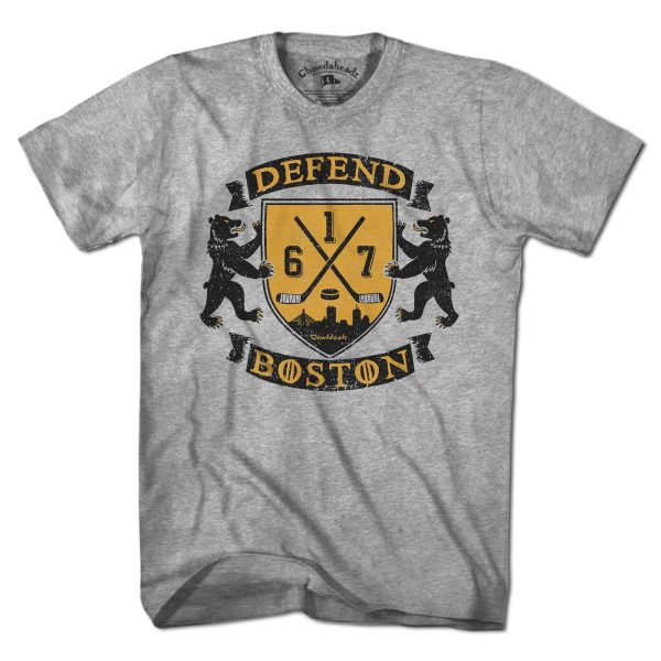 Defend Boston Hockey Shield T-Shirt Discount