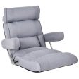 Adjustable Folding Sofa Chair with 6 Position Stepless Back-Gray Hot on Sale