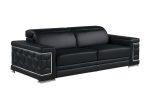 89  Black Leather Sofa With Silver Legs Online now