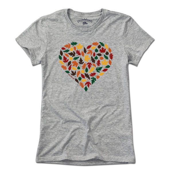 Fall Leaves Heart T-Shirt For Cheap