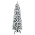 4.5 6 7 Feet Christmas Tree with 258 Branch Tips and 100 Incandescent Lights-Flocked and Slim-4.5 ft For Cheap