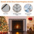 38 x 31 Inch Single Panel Fireplace Screen-Black Online Hot Sale