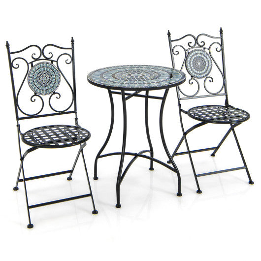 3 Pieces Mosaic Pattern Metal Dining Set Online Hot Sale