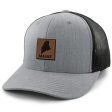 Maine Leather Patch Classic Snapback Trucker Sale