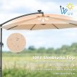 10 Feet Cantilever Umbrella with 32 LED Lights and Solar Panel Batteries-Beige Supply