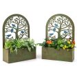 Set of 2 Decorative Raised Garden Bed for Climbing Plants-Rust For Discount