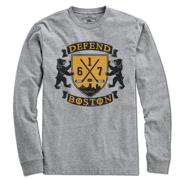 Defend Boston Hockey Shield T-Shirt Discount