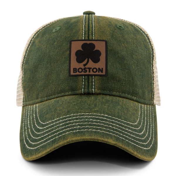 Boston Shamrock Leather Patch Dirty Water Trucker Supply