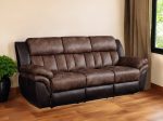 91  Espresso Microfiber Reclining Sofa With Black Legs Online now