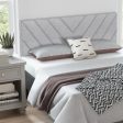 Linen Upholstered Headboard for Full and Queen Size Bed Frames-Gray For Discount