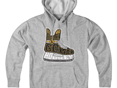 Black & Gold Boston Hockey Skate Hoodie Discount