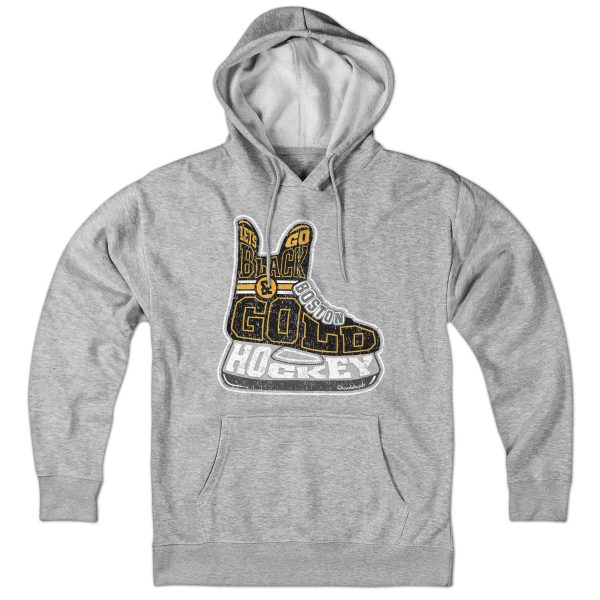 Black & Gold Boston Hockey Skate Hoodie Discount