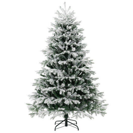 4.5 6 7 FT Artificial Pre-Lit Christmas Tree Hinged Xmas Tree with Warm White LED lights-6 ft Hot on Sale