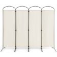 6.2Ft Folding 4-Panel Room Divider for Home Office Living Room -White Fashion