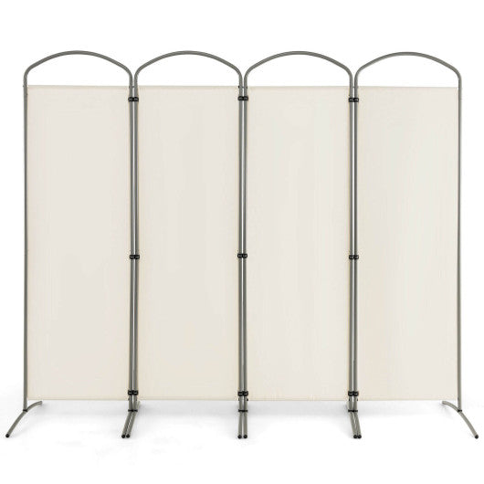 6.2Ft Folding 4-Panel Room Divider for Home Office Living Room -White Fashion