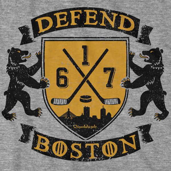 Defend Boston Hockey Shield T-Shirt Discount