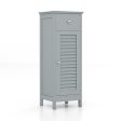 Woodern Bathroom Floor Storage Cabinet with Drawer and Shutter Door-Gray Hot on Sale