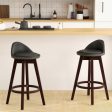 2 Pieces Cushioned Swivel Bar Stool Set with Low Back-Black Online Sale