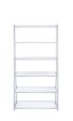 71  White and Silver Metal and Glass Five Tier Ladder Bookcase Supply