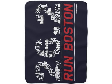 26.2 Run Boston Race Icons Sherpa Fleece Blanket Online Sale