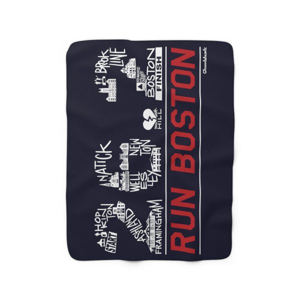 26.2 Run Boston Race Icons Sherpa Fleece Blanket Online Sale