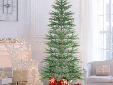 6.5 7.5 Feet Artificial Cypress Christmas Tree Pre-lit Hinged-7.5 ft Online