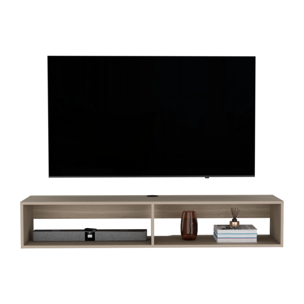 59  Beige Floating Mount TV Stand Hot on Sale