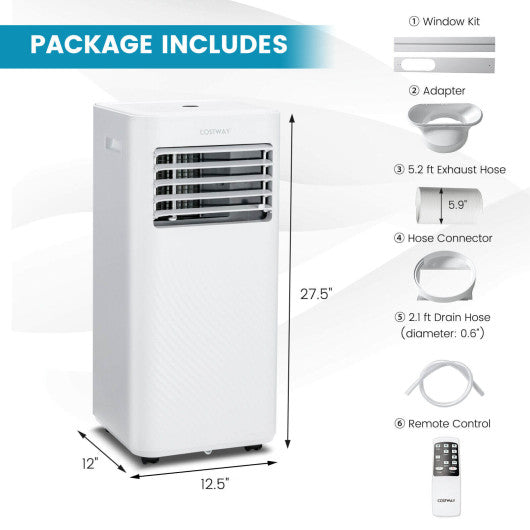 4-in-1 8000 BTU Air Conditioner with Cool Fan Dehumidifier and Sleep Mode-White Online