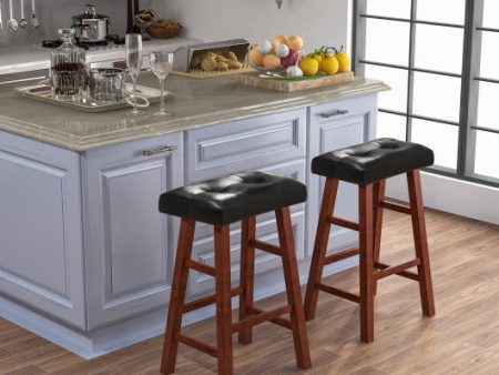 Set of 2 Modern Backless Bar Stools with Padded Cushion-29 inches Online Sale