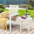 18 Inch Round Weather-Resistant Adirondack Side Table-White Fashion