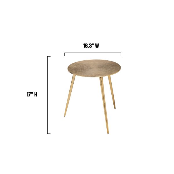 17  Gold Metal Round End Table Supply