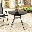 34 Inch Patio Dining Table with 1.5 inch Umbrella Hole for Garden Hot on Sale