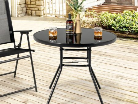 34 Inch Patio Dining Table with 1.5 inch Umbrella Hole for Garden Hot on Sale