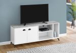 60  White Cabinet Enclosed Storage TV Stand For Sale