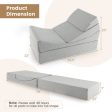 4-in-1 Convertible Folding Sofa Bed with High-Density Foam-Gray Online Sale