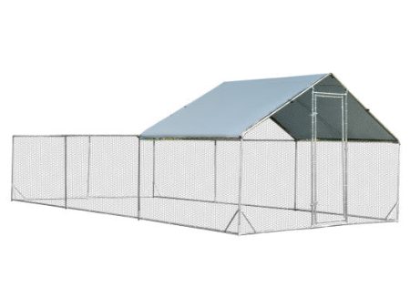 Large Metal Chicken Coop with Waterproof and Sun-proof Cover Fashion