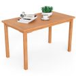 49 Inch Rectangle Patio Teak Wood Dining Table with Slatted Tabletop Up to 6 on Sale