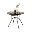 34 Inch Patio Dining Table with 1.5 inch Umbrella Hole for Garden Hot on Sale