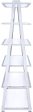 71  White and Silver Metal and Glass Five Tier Ladder Bookcase Supply