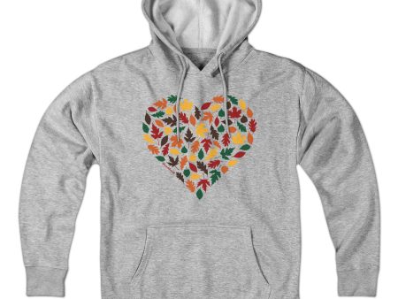 Fall Leaves Heart Hoodie For Sale