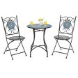 3 Piece Patio Bistro Set with Mosaic Pattern Hot on Sale