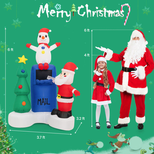 6 Feet Lighted Christmas Inflatable Mailbox Santa Claus Snowman Christmas Tree Online Sale