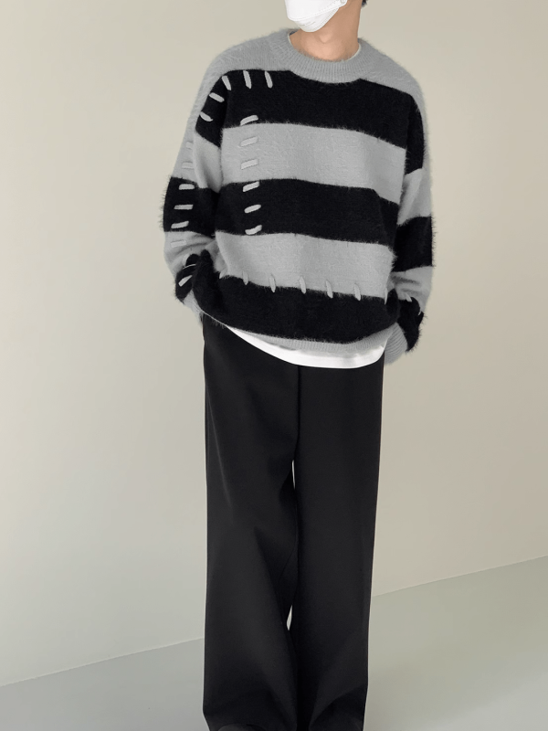 [DAZIONSED] Patch design mohair knit sweater na772 on Sale