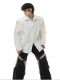 [MARTHENAUT] shoulder pads white long-sleeved shirt na991 on Sale