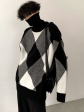 [AutumnWind] black and white high-end design turtleneck sweater na673 Fashion