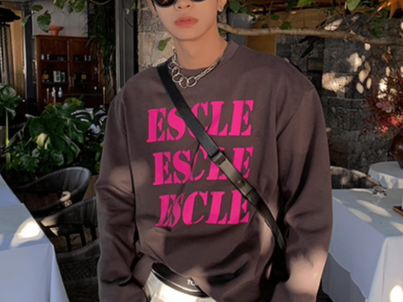 [ESC MAN STUDIO] Printed Neck Long Sleeve T-Shirt na847 Hot on Sale