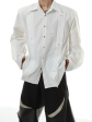 [MARTHENAUT] shoulder pads white long-sleeved shirt na991 on Sale