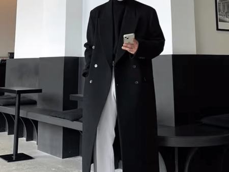 [MRCYC] Loose Black Coat na727 Online Sale