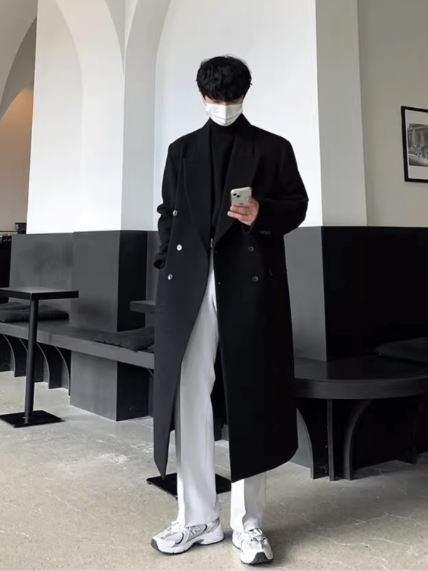 [MRCYC] Loose Black Coat na727 Online Sale